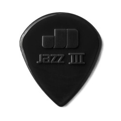 Dunlop Púas Jazz III Nylon 47R3S(24) 1.38mm, Negro con 10 piezas