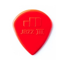 Dunlop Púas Jazz III Nylon 47R3N(24) 1.38mm, Rojo con 10 piezas
