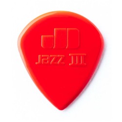 Dunlop Púas Jazz III Nylon 47R3N(24) 1.38mm, Rojo con 10 piezas