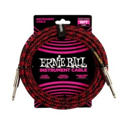 Ernie Ball Cable Braided 6396 Rojo/Negro 5.486 Mts. Recto/Recto