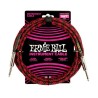 Ernie Ball Cable Braided 6394 Rojo/Negro 3.048 Mts. Recto/Recto
