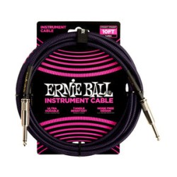 Ernie Ball Cable Braided 6393 Morado/Negro 3.048 Mts. Recto/Recto