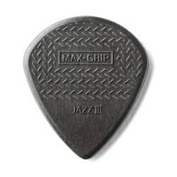 Dunlop Púas Max Grip Jazz III 471R3C(24) 1.38mm, Gris con 10 piezas