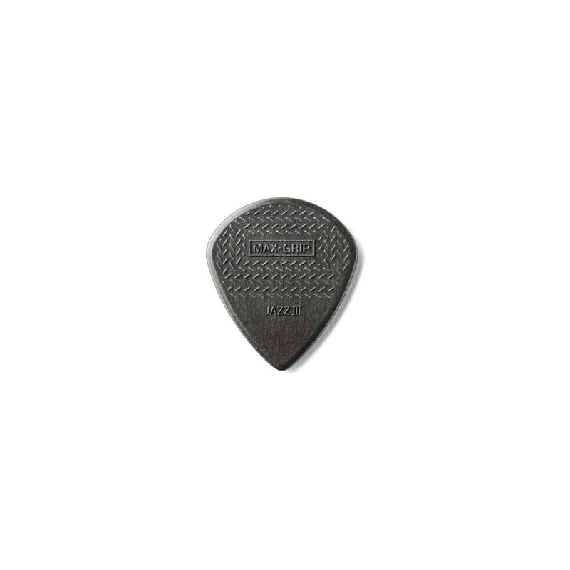 Dunlop Púas Max Grip Jazz III 471R3C(24) 1.38mm, Gris con 10 piezas