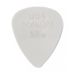 Dunlop Púas Nylon Standard 44B.38(36) .38mm, Blanca con 10 piezas