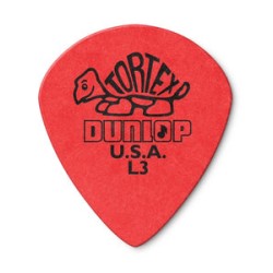 Dunlop Púas Tortex Jazz III Light 472RL3(36) .50mm, Rojo con 10 piezas