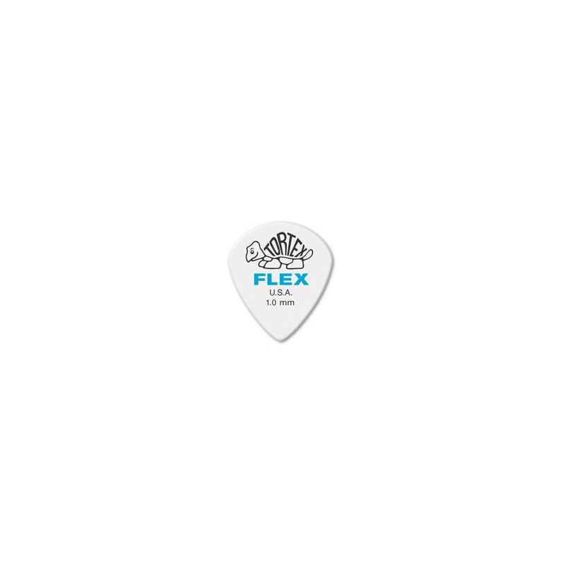 Dunlop Púas Tortex Flex Jazz III XL 466B1.0 (36) 1.00mm, Blanco con 10 piezas