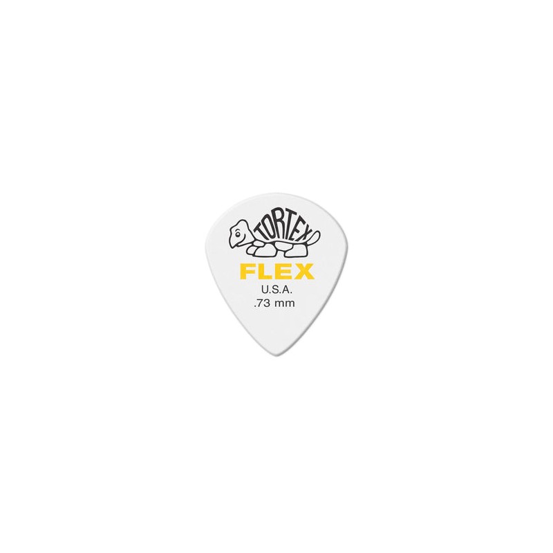 Dunlop Púas Tortex Flex Jazz III XL 466B.73 (36) .73mm, Blanco con 10 piezas