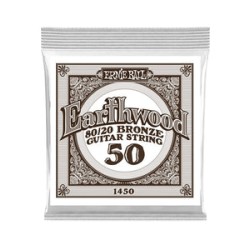 Ernie Ball Cuerda "Earthwood 80/20" 1450(6) para Guitarra Acústica, Calibre 0.050, Bronce