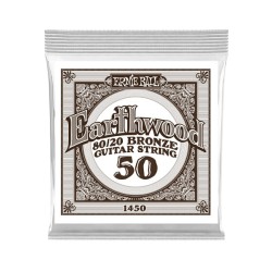 Ernie Ball Cuerda "Earthwood 80/20" 1450(6) para Guitarra Acústica, Calibre 0.050, Bronce