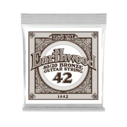 Ernie Ball Cuerda "Earthwood 80/20" 1442(6) para Guitarra Acústica, Calibre 0.042, Bronce