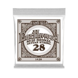 Ernie Ball Cuerda "Earthwood 80/20" 1428(6) para Guitarra Acústica, Calibre 0.028, Bronce