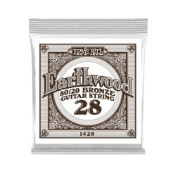 Ernie Ball Cuerda "Earthwood 80/20" 1428(6) para Guitarra Acústica, Calibre 0.028, Bronce