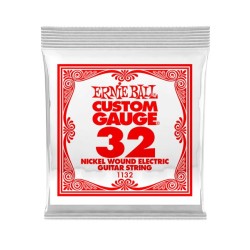 Ernie Ball Cuerda "Custom Gauge" 1132(6) para Guitarra Eléctrica, Calibre 0.032, Nickel