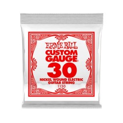 Ernie Ball Cuerda "Custom Gauge" 1130(6) para Guitarra Eléctrica, Calibre 0.030, Nickel