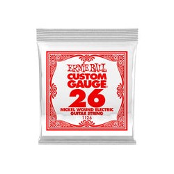 Ernie Ball Cuerda "Custom Gauge" 1126(6) para Guitarra Eléctrica, Calibre 0.026, Nickel