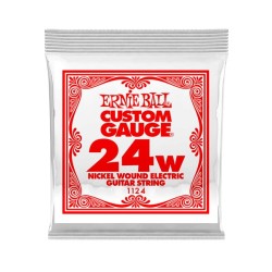 Ernie Ball Cuerda "Custom Gauge" 1124(6) para Guitarra Eléctrica, Calibre 0.024, Nickel