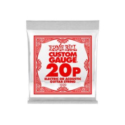 Ernie Ball Cuerda "Custom Gauge" 1020(6) para Guitarra Acústica/Eléctrica, Calibre 0.020, Acero