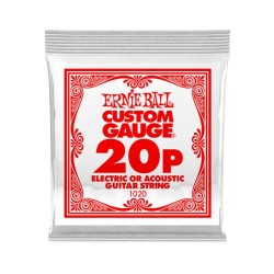 Ernie Ball Cuerda "Custom Gauge" 1020(6) para Guitarra Acústica/Eléctrica, Calibre 0.020, Acero