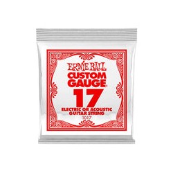 Ernie Ball Cuerda "Custom Gauge" 1017(6) para Guitarra Acústica/Eléctrica, Calibre 0.017, Acero