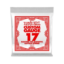 Ernie Ball Cuerda "Custom Gauge" 1017(6) para Guitarra Acústica/Eléctrica, Calibre 0.017, Acero