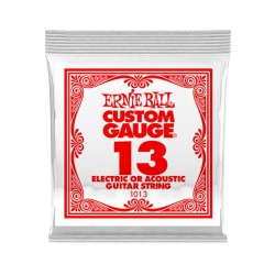 Ernie Ball Cuerda "Custom Gauge" 1013(6) para Guitarra Acústica/Eléctrica, Calibre 0.013, Acero