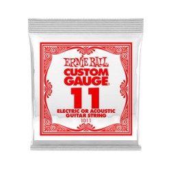 Ernie Ball Cuerda "Custom Gauge" 1011(6) para Guitarra Acústica/Eléctrica, Calibre 0.011, Acero