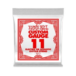 Ernie Ball Cuerda "Custom Gauge" 1011(6) para Guitarra Acústica/Eléctrica, Calibre 0.011, Acero