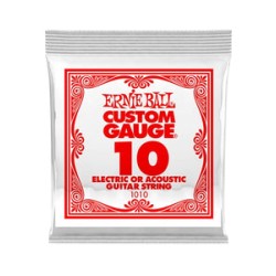 Ernie Ball Cuerda "Custom Gauge" 1010(6) para Guitarra Acústica/Eléctrica, Calibre 0.010, Acero