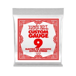 Ernie Ball Cuerda "Custom Gauge" 1009(6) para Guitarra Acústica/Eléctrica, Calibre 0.009, Acero