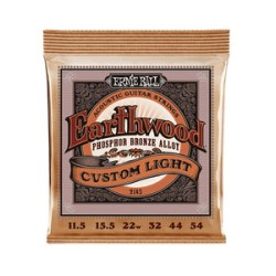 Ernie Ball Encordadura "Earthwood Custom Light" Phosphor Bronze 2145, Guitarra Acústica, 0.0115-0.054