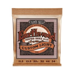 Ernie Ball Encordadura "Earthwood Custom Light" Phosphor Bronze 2145, Guitarra Acústica, 0.0115-0.054