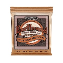Ernie Ball Encordadura "Earthwood Custom Medium" Phosphor Bronze 2143, Guitarra Acústica, 0.0125-0.056