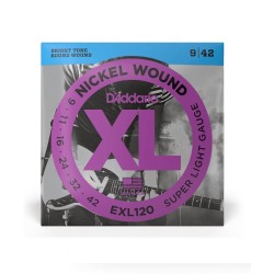 Daddario Encordadura Para Guitarra Eléctrica Con Entorchado En Niquel Calibre .009-.042 EXL120