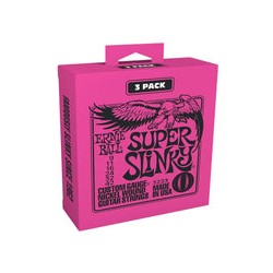Ernie Ball Encordaduras "Super Slinky 3 Pack" 3223, Guitarra Eléctrica, Nickel Wound 9-42