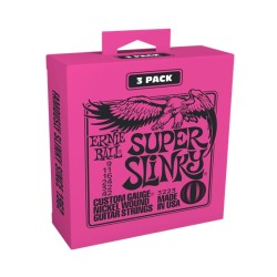 Ernie Ball Encordaduras "Super Slinky 3 Pack" 3223, Guitarra Eléctrica, Nickel Wound 9-42