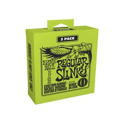 Ernie Ball Encordaduras "Regular Slinky 3 Pack" 3221, Guitarra Eléctrica, Nickel Wound 10-46