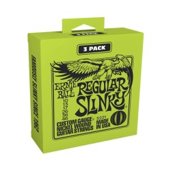 Ernie Ball Encordaduras "Regular Slinky 3 Pack" 3221, Guitarra Eléctrica, Nickel Wound 10-46