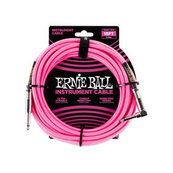 Ernie Ball Cable Braided 6083 Rosa Fosforecente 5.49 Mts. Recto/Angulado