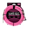 Ernie Ball Cable Braided 6083 Rosa Fosforecente 5.49 Mts. Recto/Angulado