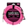 Ernie Ball Cable Braided 6083 Rosa Fosforecente 5.49 Mts. Recto/Angulado