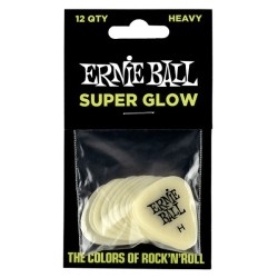 Ernie Ball Púas Super Glow 9226(12) Heavy con 12 piezas