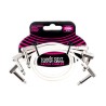 Ernie Ball Cables Flat Ribbon 6386 Blanco 0.3048 Mts. Angulado/Angulado, 3 Piezas