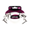 Ernie Ball Cables Flat Ribbon 6386 Blanco 0.3048 Mts. Angulado/Angulado, 3 Piezas