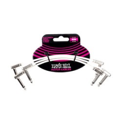 Ernie Ball Cables Flat Ribbon 6385 Blanco 0.1524 Mts. Angulado/Angulado, 3 Piezas
