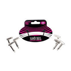 Ernie Ball Cables Flat Ribbon 6385 Blanco 0.1524 Mts. Angulado/Angulado, 3 Piezas