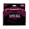Ernie Ball Cables Flat Ribbon 6387 Blanco Angulado/Angulado, 10 Piezas, Pedal Board Multi-Pack