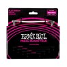 Ernie Ball Cables Flat Ribbon 6387 Blanco Angulado/Angulado, 10 Piezas, Pedal Board Multi-Pack