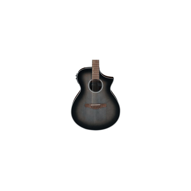 Ibanez Guitarra Electroacústica Negro Transparente Sombreado Negro AEWC11-TCB, Serie AEW