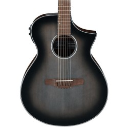 Ibanez Guitarra Electroacústica Negro Transparente Sombreado Negro AEWC11-TCB, Serie AEW